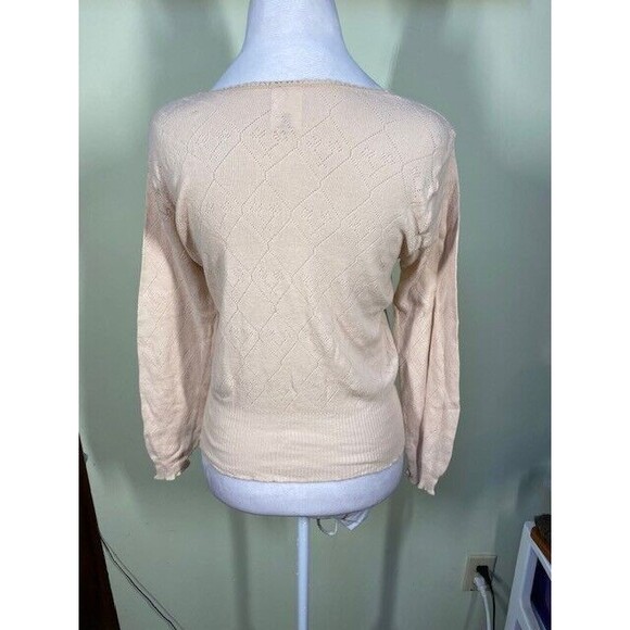 Winconia Juniors Sz X/LGE Peach 100% Combed Cotton Lightweight Sweater Preppy - Picture 5 of 8